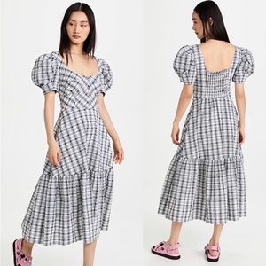 Tanya Taylor Danielle Dress Gingham Print Size 18